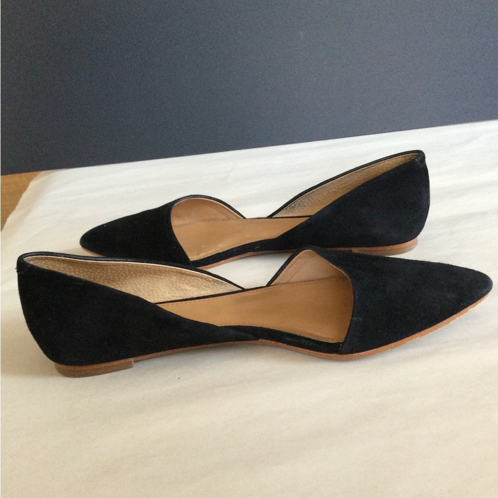 J Crew Black D'Orsay Flats